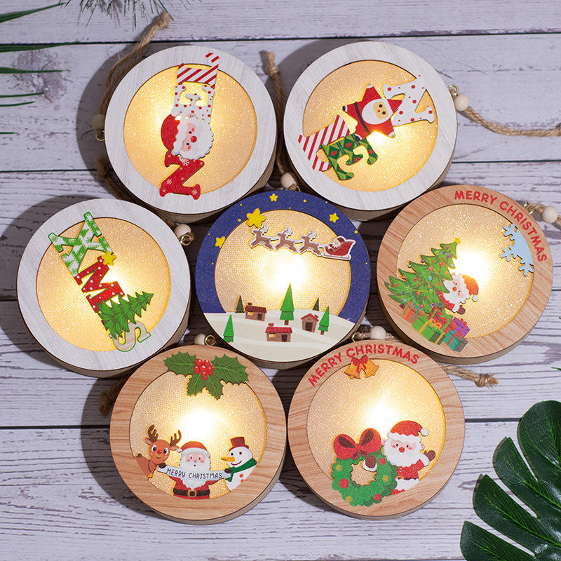 Light-Up Wooden Christmas Decor – LED Hanging Ornament